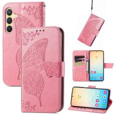 Samsung Galaxy S25 Plus Fodral Med Fj&auml;ril Tryck Rosa