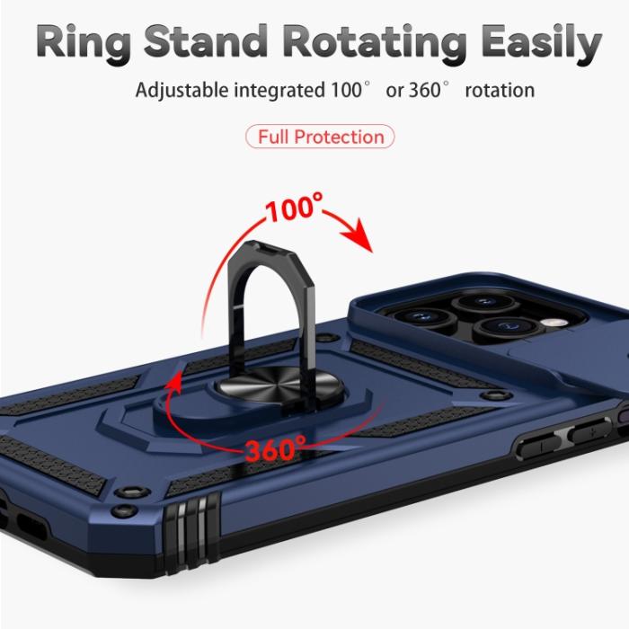 Bild 4, iPhone 15 Pro Skal CamShield Armor Ring Blå