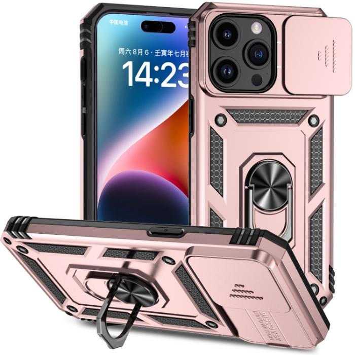 Bild 1, iPhone 15 Pro Skal CamShield Armor Ring Roséguld