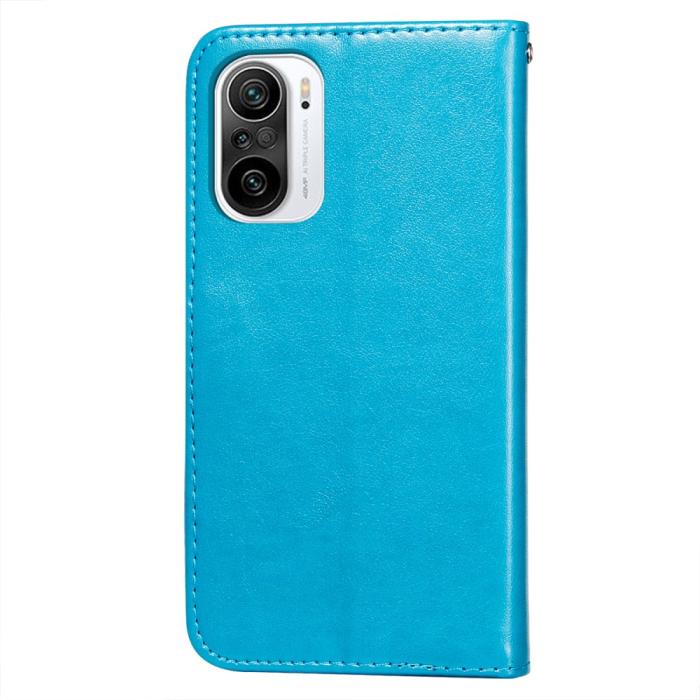 Bild 3, Xiaomi Mi 11i - Solid Läder Fodral - Blå