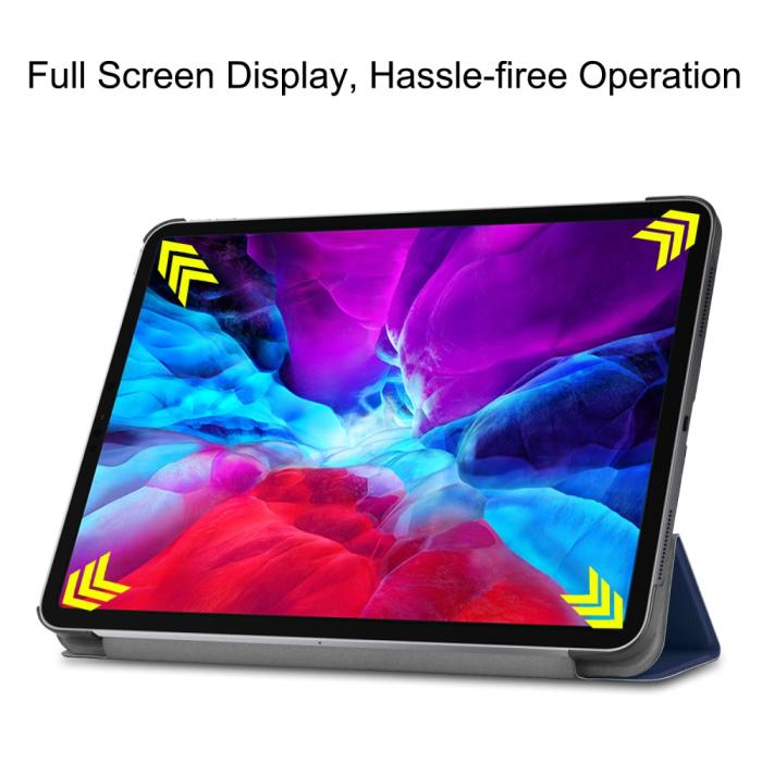 Bild 4, iPad Pro 12.9 (2018/2020) - Tri-Fold Stödjer Apple Pen Laddning - Mörk Blå