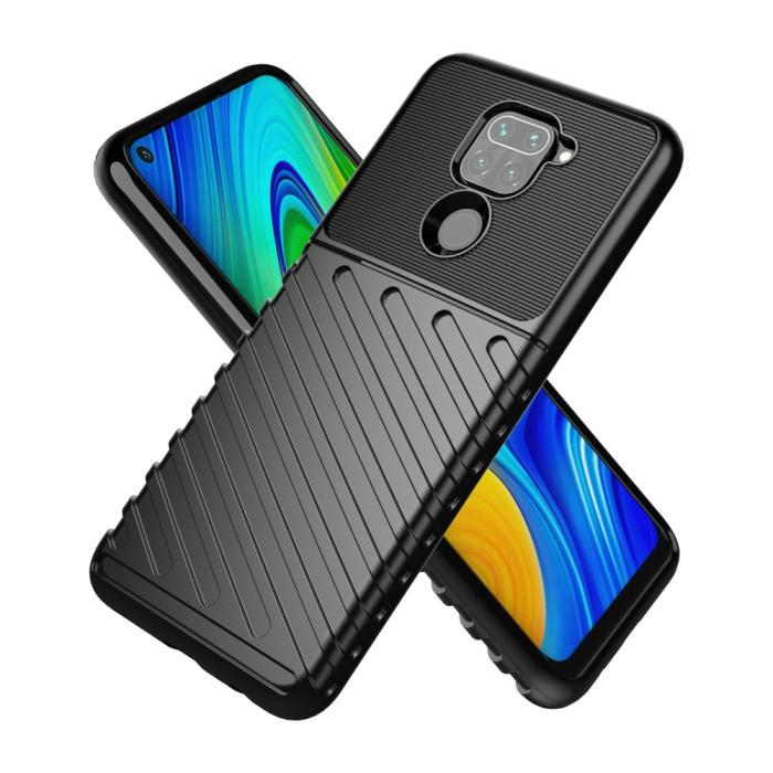 Bild 2, Xiaomi Redmi Note 9 - Twill Textur Skal - Svart