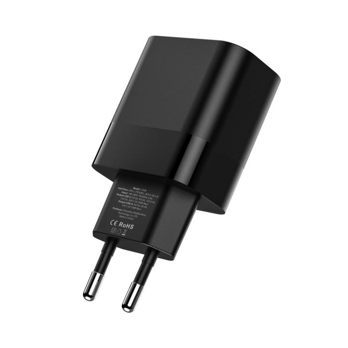 Bild 4, Tech-Protect 30W PD/QC USB-C / USB-A Väggladdare Svart