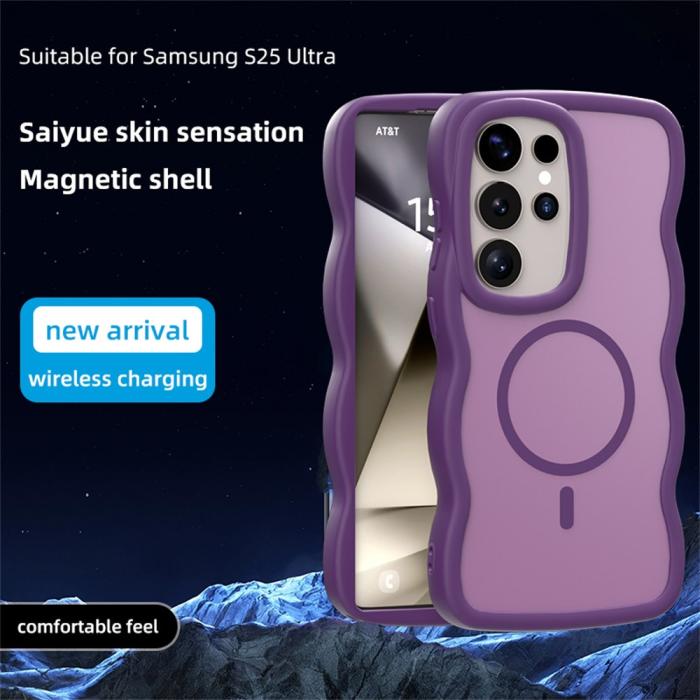Bild 3, Samsung Galaxy S24 Ultra Skal MagSafe Wavy Matt Svart