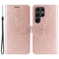 Samsung Galaxy S24 Ultra Fodral Butterfly Roséguld