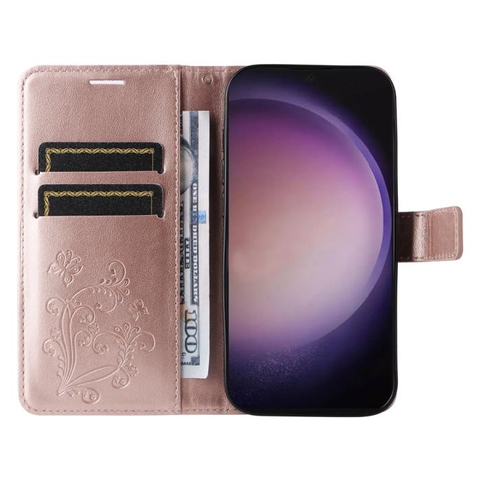 Bild 2, Samsung Galaxy S24 Ultra Fodral Butterfly Roséguld