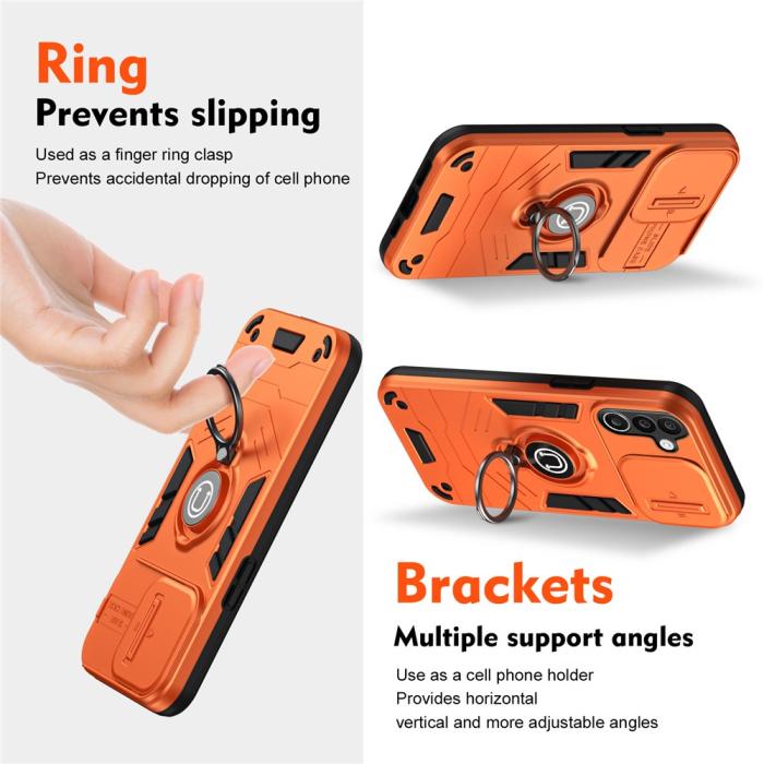 Bild 2, Samsung Galaxy A27 5G Skal Camshield Kickstand Orange