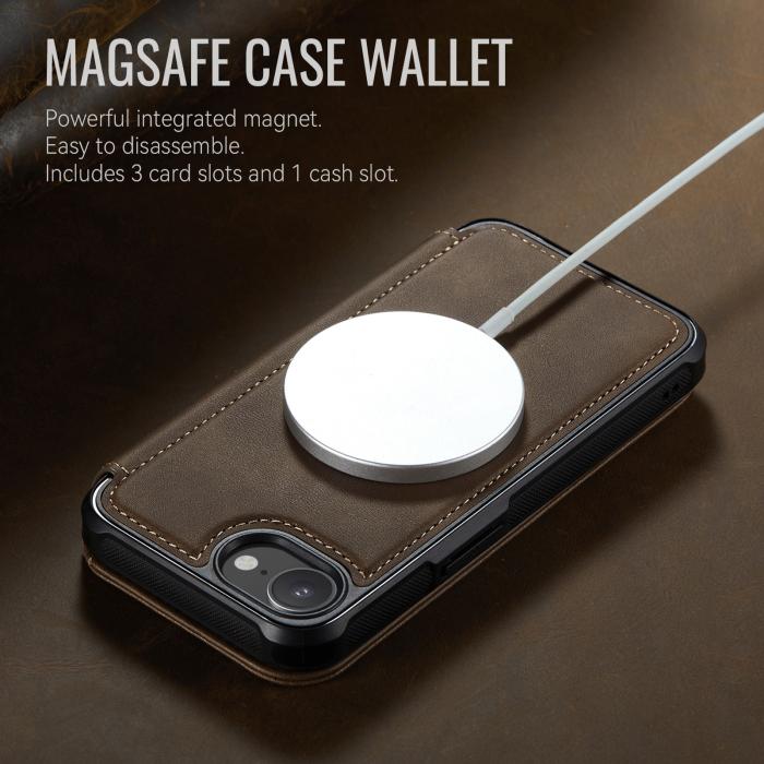 Bild 3, CASEME iPhone 16e/17e Skal RFID Plånbok Brun