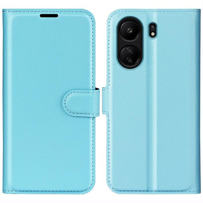 Bild 1, Xiaomi Redmi 13C 4G Fodral Litchi Läder Ljus Blå