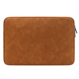 Läder Laptop Sleeve Med Mjukt Foder 14-15.4" Brun