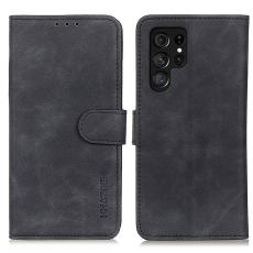 KHAZNEH Samsung Galaxy S22 Ultra Fodral Retro Läder Svart