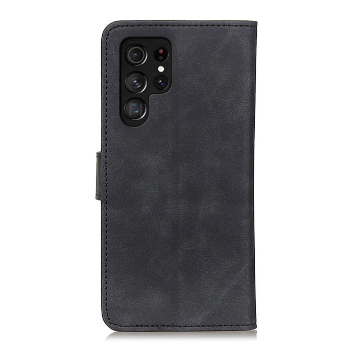 Bild 3, KHAZNEH Samsung Galaxy S22 Ultra Fodral Retro Läder Svart