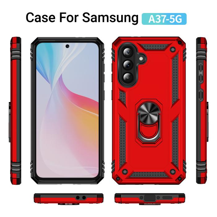 Bild 5, Samsung Galaxy A37 5G Skal Shockproof Hybrid Ring Röd