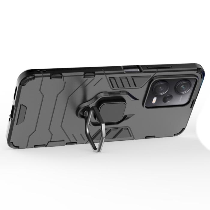 Bild 2, Xiaomi Redmi Note 12 Pro 5G Skal Ring Hybrid Armor Svart