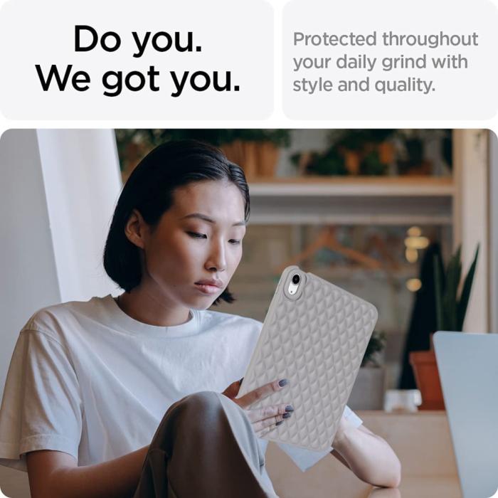Bild 3, iPad Air 2025-2020 Skal Diamond Textur TPU Grå