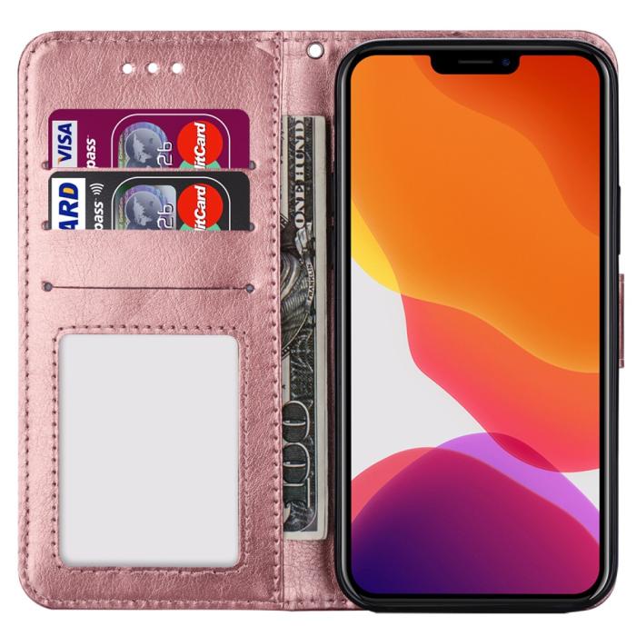 Bild 6, iPhone 13 Pro Max Fodral Crazy Horse Läder Roséguld