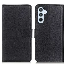 Samsung Galaxy A17 / A26 Fodral Litchi L&auml;der Svart