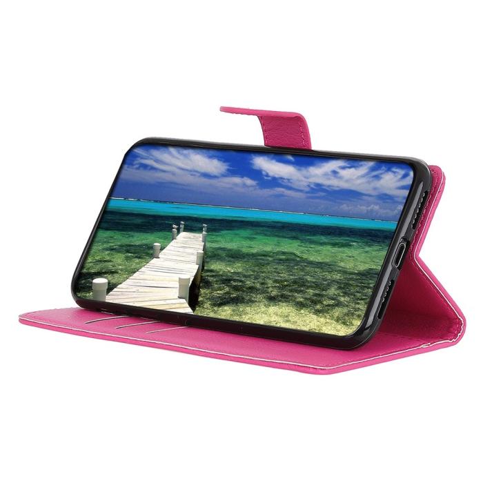 Bild 2, OnePlus Nord 2T 5G Fodral Litchi Läder Rosa