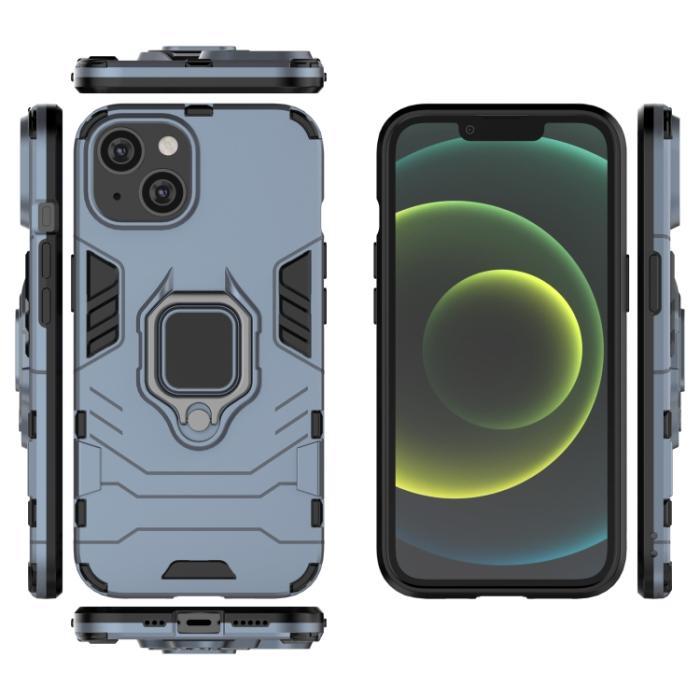 Bild 4, iPhone 14 Skal Ring Hybrid Navy Blue