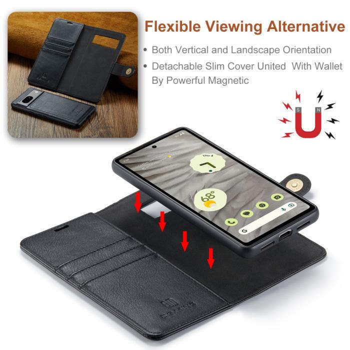 Bild 6, DG.MING Google Pixel 8A 2in1 Magnet Fodral Svart