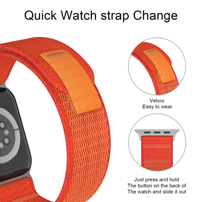 Bild 5, Apple Watch 38/40/41 mm Armband Nylon Trail Loop Orangeröd