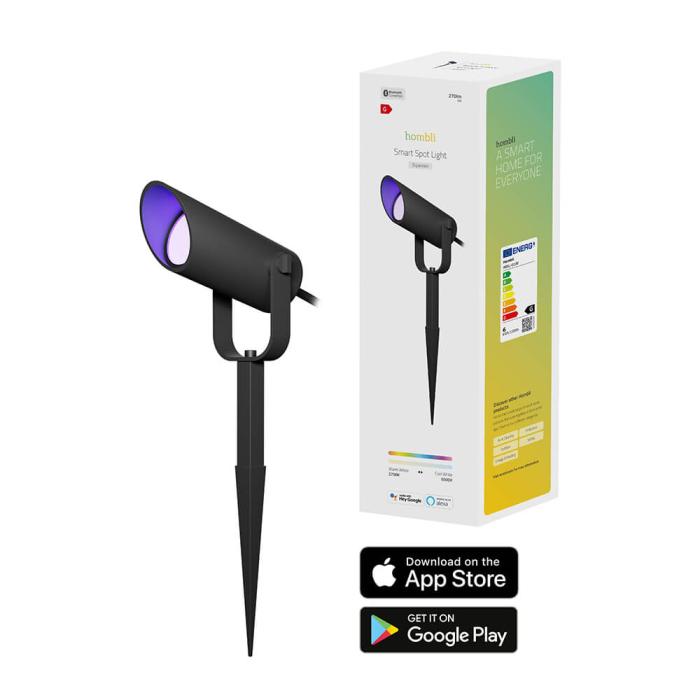 Bild 3, Hombli Smart Utomhus Spotlight 1-pack RGB CCT Svart