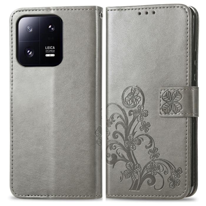 Bild 2, Xiaomi 13 Pro 5G Fodral Med Blommigt Tryck Grå