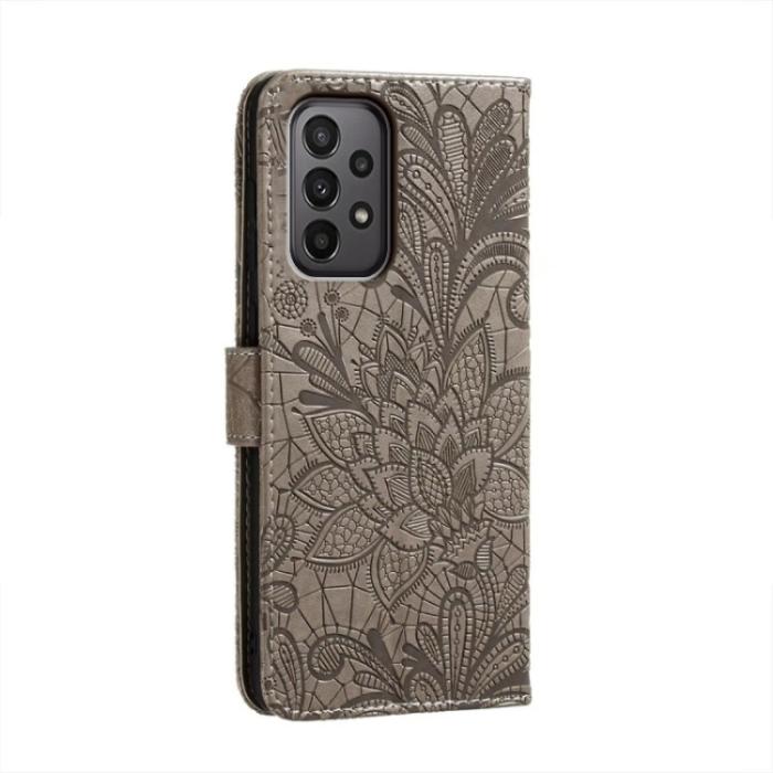 Bild 3, Samsung Galaxy A24 5G Fodral Med Blommigt Tryck Grå
