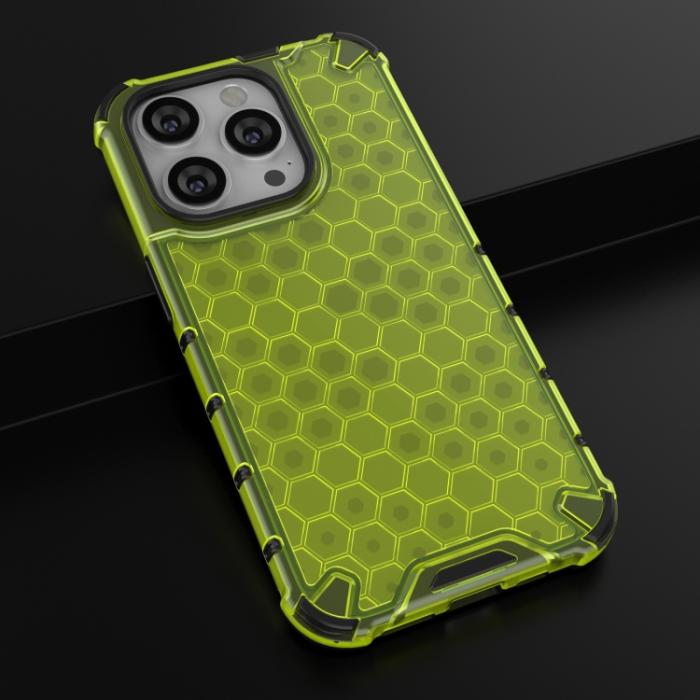 Bild 2, iPhone 15 Pro Skal Honeycomb Shockproof Grön