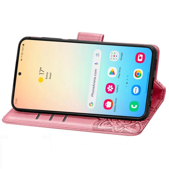 Bild 4, Samsung Galaxy S25 Plus Fodral Med Fjäril Tryck Rosa