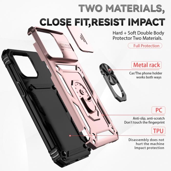 Bild 3, iPhone 15 Pro Skal CamShield Armor Ring Roséguld
