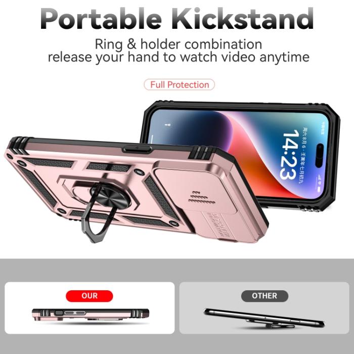 Bild 5, iPhone 15 Pro Skal CamShield Armor Ring Roséguld