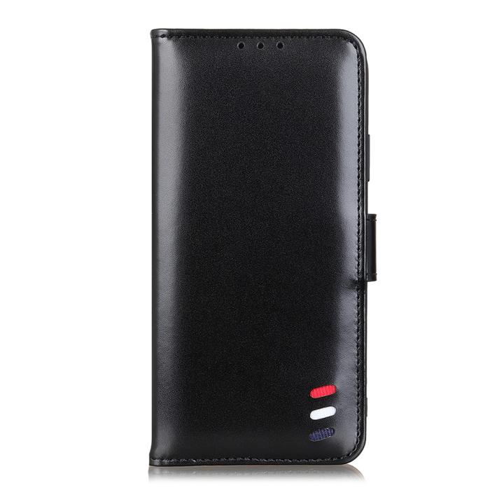 Bild 3, Xiaomi Mi 11i - Tri-Color Läder Fodral - Svart