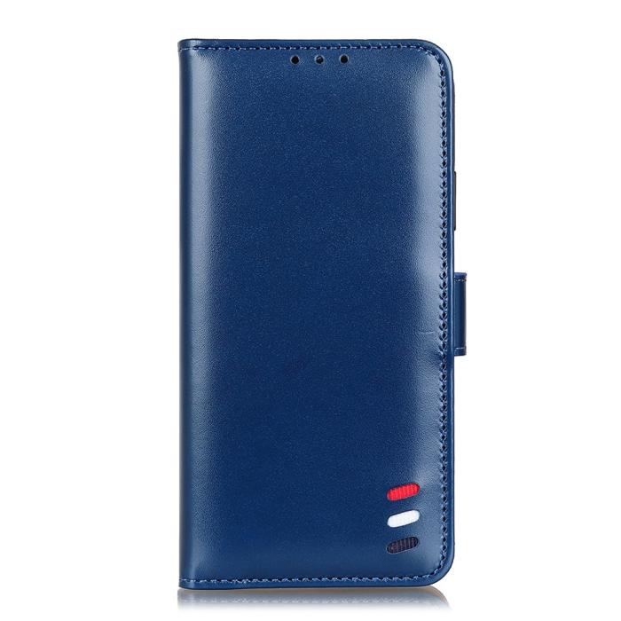 Bild 3, Xiaomi Mi 11i - Tri-Color Läder Fodral - Blå