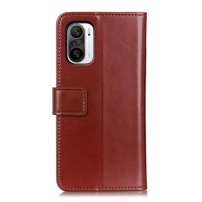 Bild 2, Xiaomi Mi 11i - Tri-Color Läder Fodral - Brun