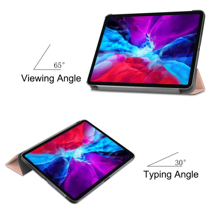 Bild 3, iPad Pro 12.9 (2018/2020) - Tri-Fold Stödjer Apple Pen Laddning - Roséguld