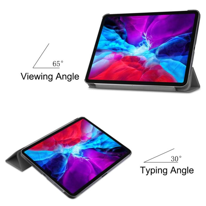 Bild 3, iPad Pro 12.9 (2018/2020) - Tri-Fold Stödjer Apple Pen Laddning - Grå