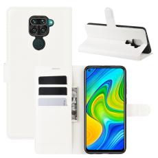 Xiaomi Redmi Note 9 - Litchi Plånboksfodral - Vit