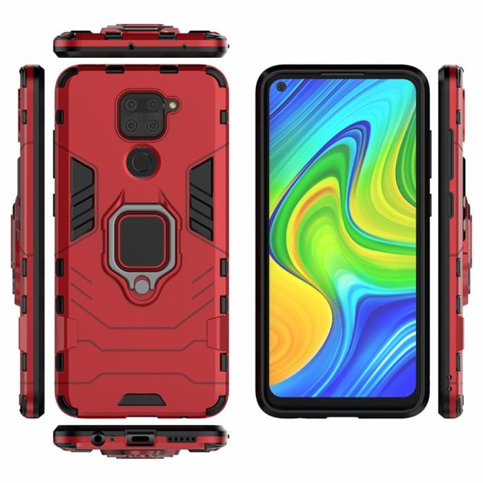 Bild 3, Xiaomi Redmi Note 9 - Hybrid Ring Skal - Röd