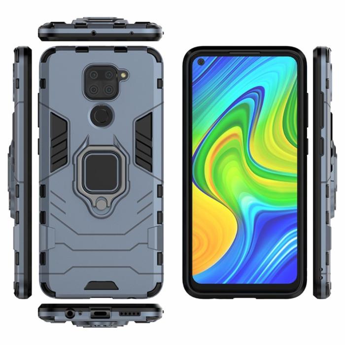 Bild 3, Xiaomi Redmi Note 9 - Hybrid Ring Skal - Navy Blue