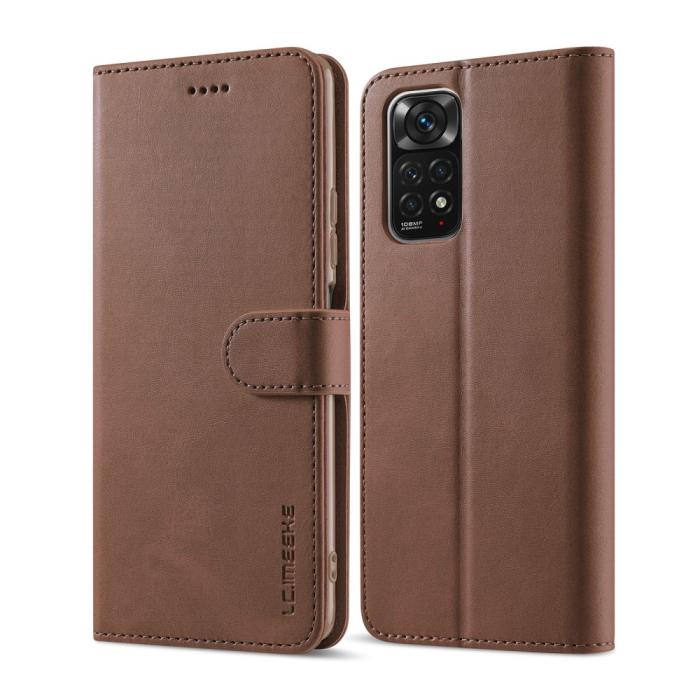 Bild 1, LC.IMEEKE Xiaomi Redmi Note 11 Pro 5G Fodral Läder Brun
