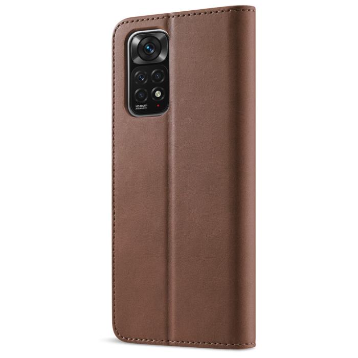 Bild 3, LC.IMEEKE Xiaomi Redmi Note 11 Pro 5G Fodral Läder Brun