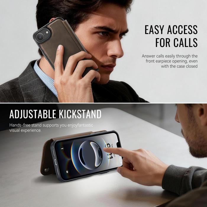 Bild 5, CASEME iPhone 16e/17e Skal RFID Plånbok Brun