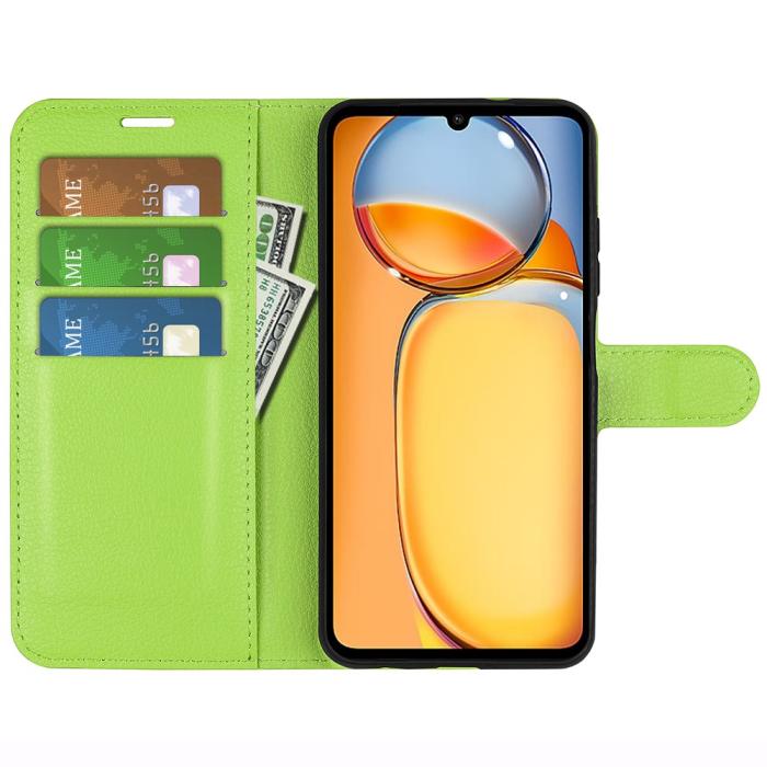 Bild 2, Xiaomi Redmi 13C 4G Fodral Litchi Läder Grön