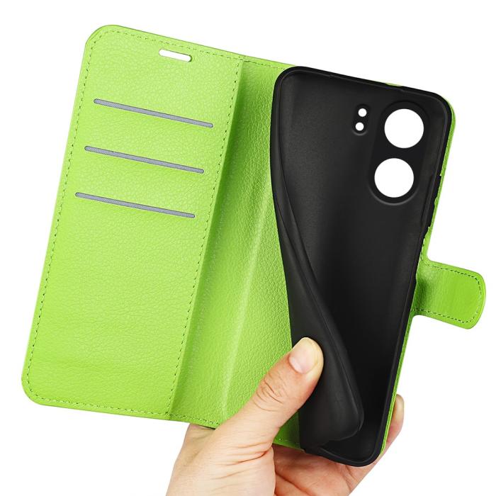 Bild 4, Xiaomi Redmi 13C 4G Fodral Litchi Läder Grön