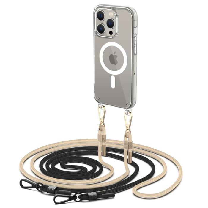 Bild 1, Tech-Protect iPhone 15 Pro Skal MagSafe FlexAir Chain Svart/Beige