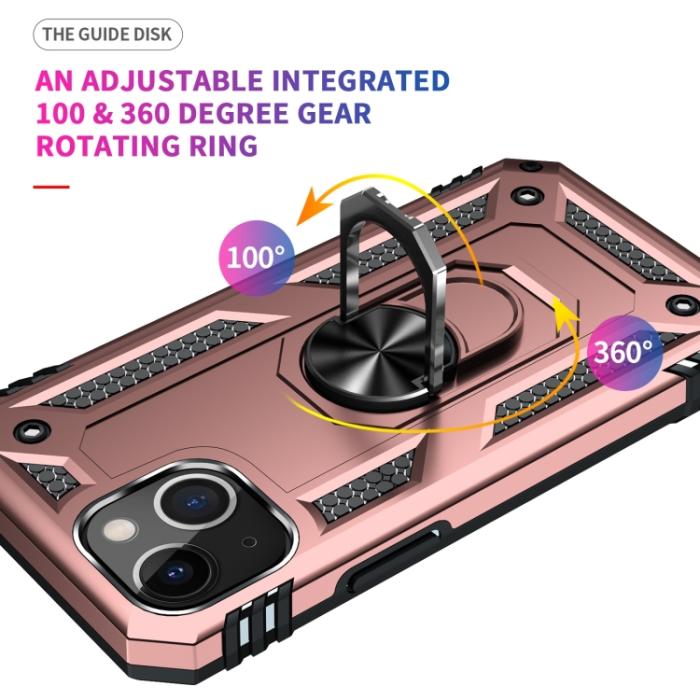 Bild 4, iPhone 14 Plus Skal Shockproof Ring Roséguld