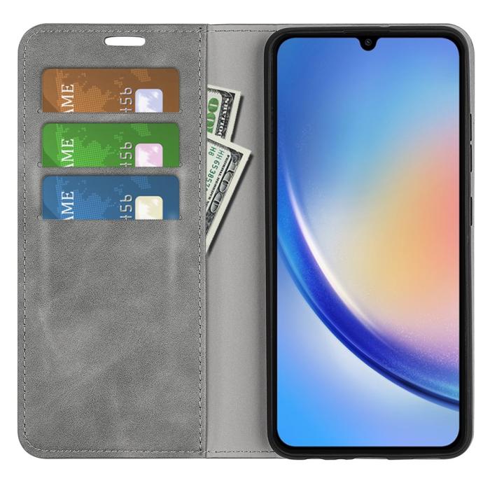 Bild 2, Samsung Galaxy A35 5G Fodral Flip Skin Touch Grå