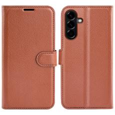 Samsung Galaxy A57 5G Fodral Litchi L&auml;der Brun