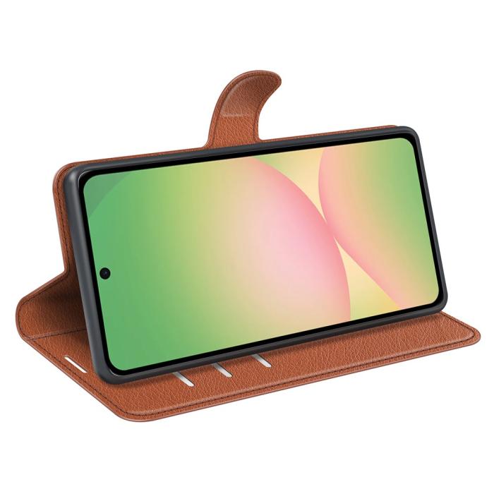 Bild 3, Samsung Galaxy A57 5G Fodral Litchi Läder Brun